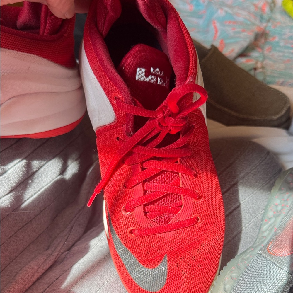 Nike Red and Black Sneakers with White Label
